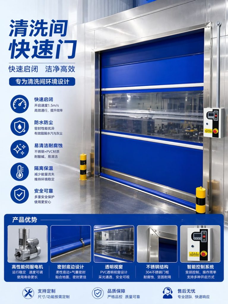清洗间不锈钢防水快速门：适用于潮湿环境的快速隔离门方案插图